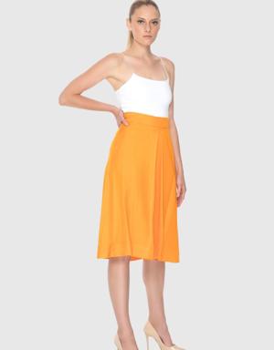 Orange Midi Skirt