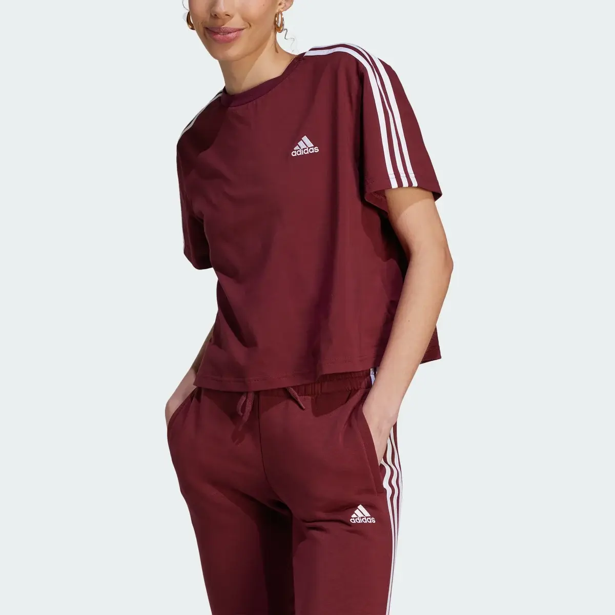 Adidas T-shirt Essentials 3-Stripes Single Jersey Crop. 1