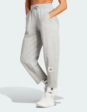 Lounge French Terry Barrel-Leg Pants