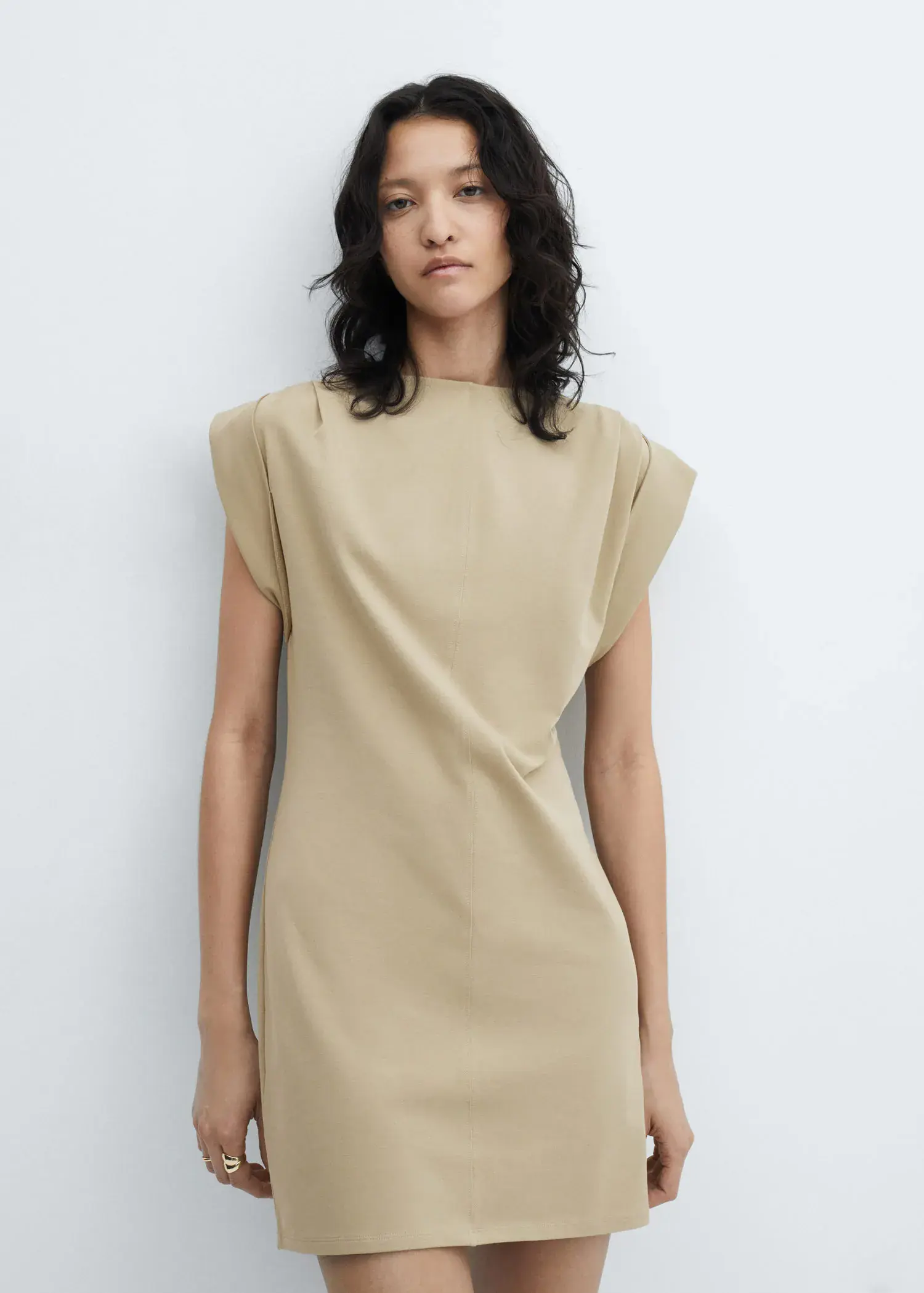 Mango Knitted dress with turn-up sleeves. 2