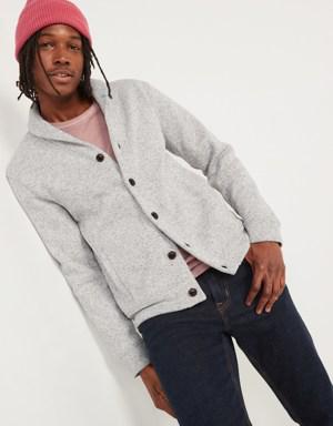 Sweater-Fleece Button-Front Cardigan for Men white