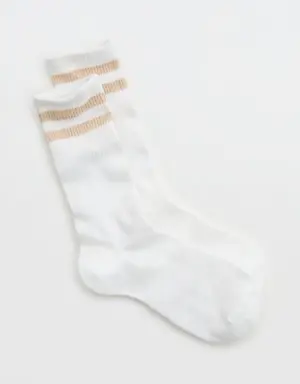 Ribbed Cotton Crew Socks