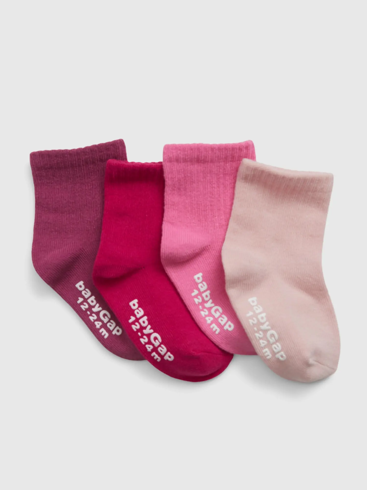 Gap Toddler Cotton Crew Socks (4-Pack) pink. 1