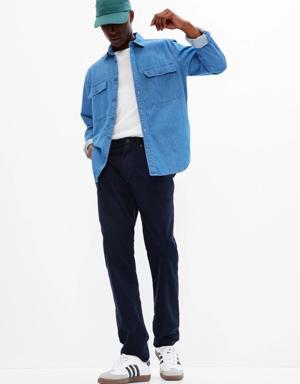 Slim Corduroy Pants in GapFlex with Washwell blue