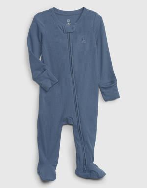 Baby First Favorites TinyRib Footed One-Piece blue