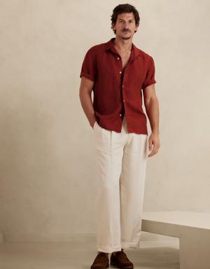 Dorian Linen Resort Shirt red