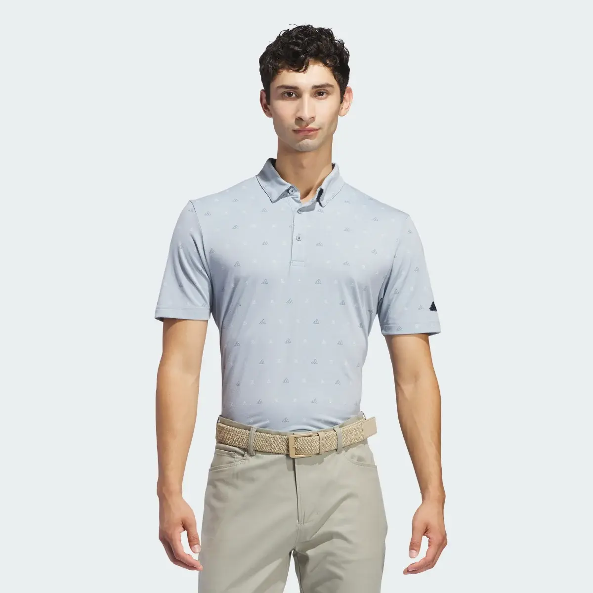 Adidas Go-To Mini-Crest Print Polo Shirt. 2