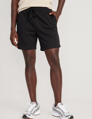 Garment-Washed Fleece Sweat Shorts -- 7-inch inseam black