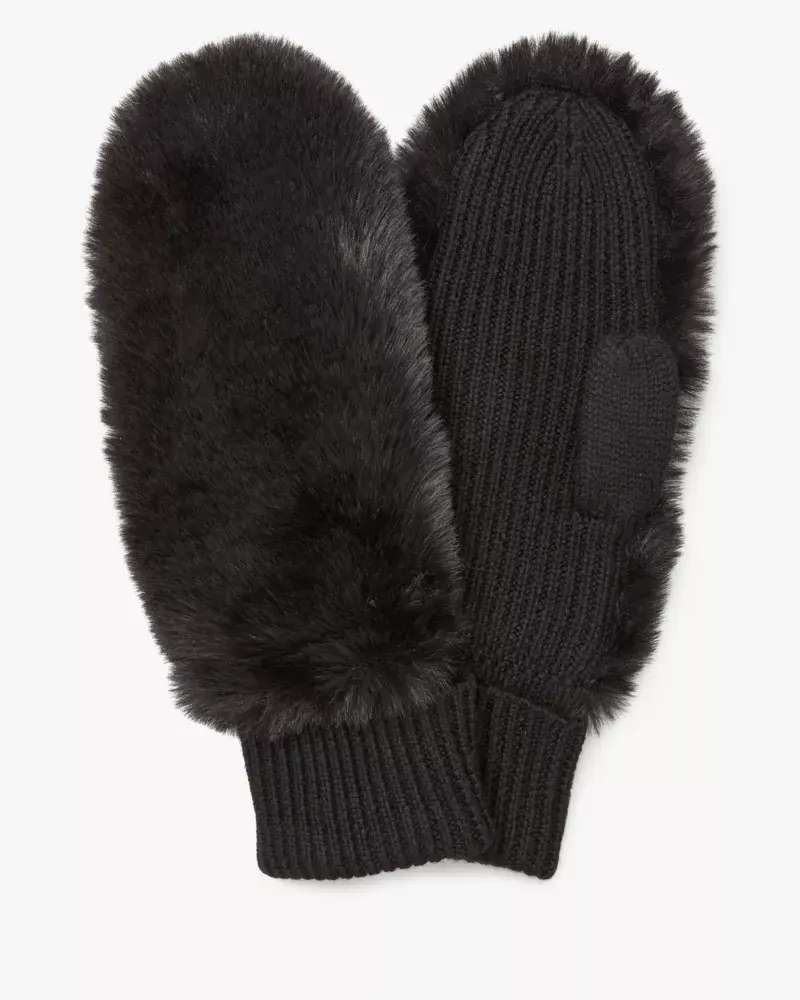 Kate Spade Faux Fur Mitten. 1