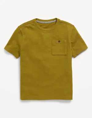 Short-Sleeve Textured-Knit Pocket T-Shirt for Boys gold