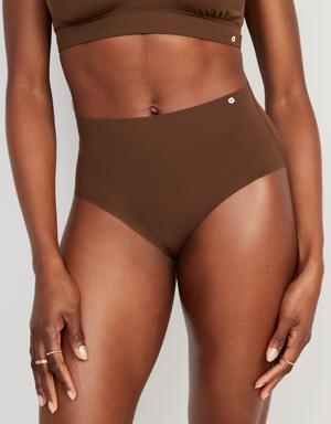 High-Waisted No-Show Bikini Underwear for Women brown