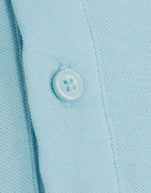Mavi Regular Fit Düz 100% Pamuk Polo Yaka Tişört