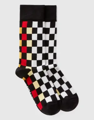 multicolored checkered socks