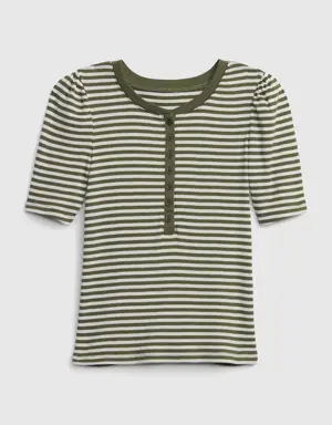 Kids Rib Henley T-Shirt green