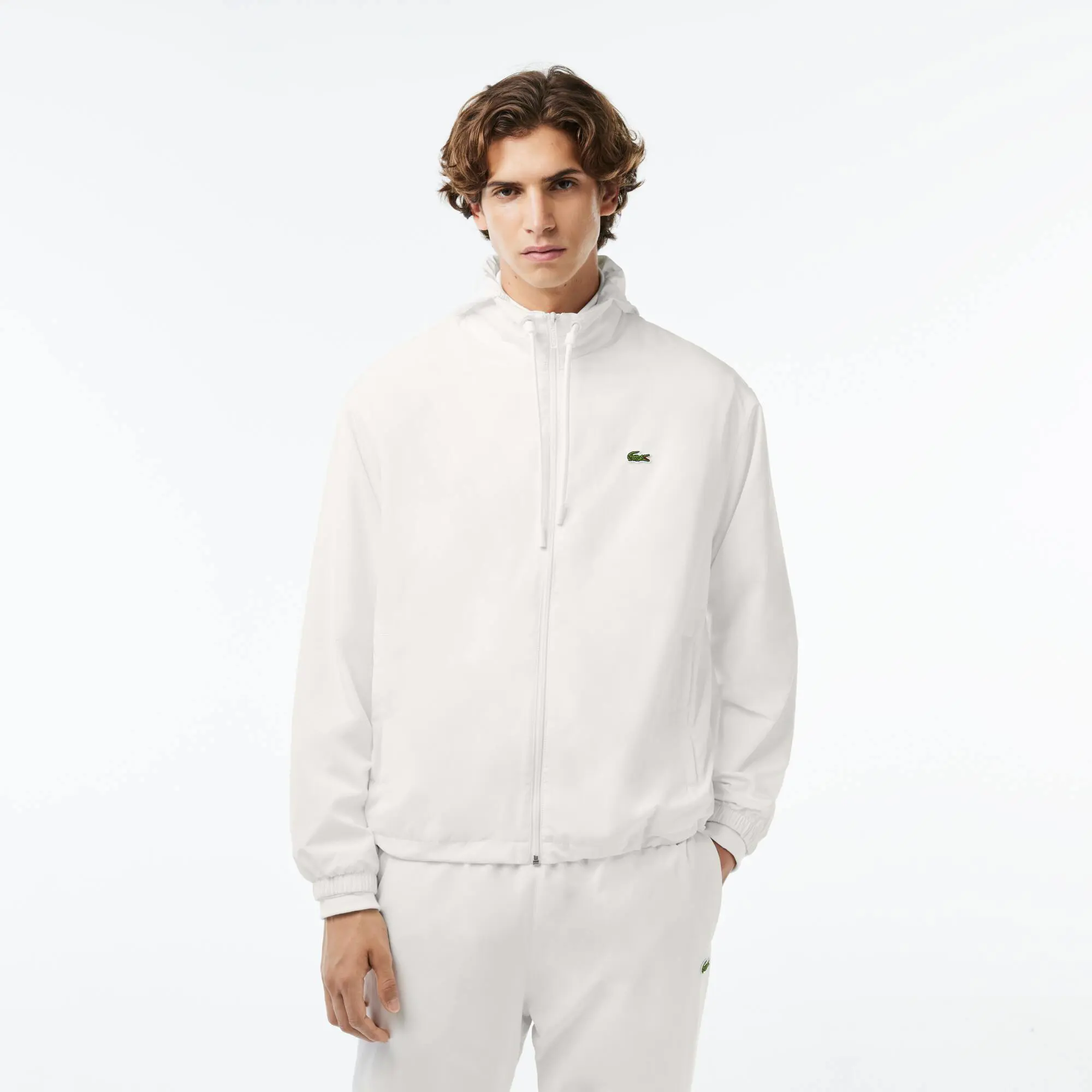 Lacoste Short Water-resistant Sportsuit Jacket with Removable Hood. 1