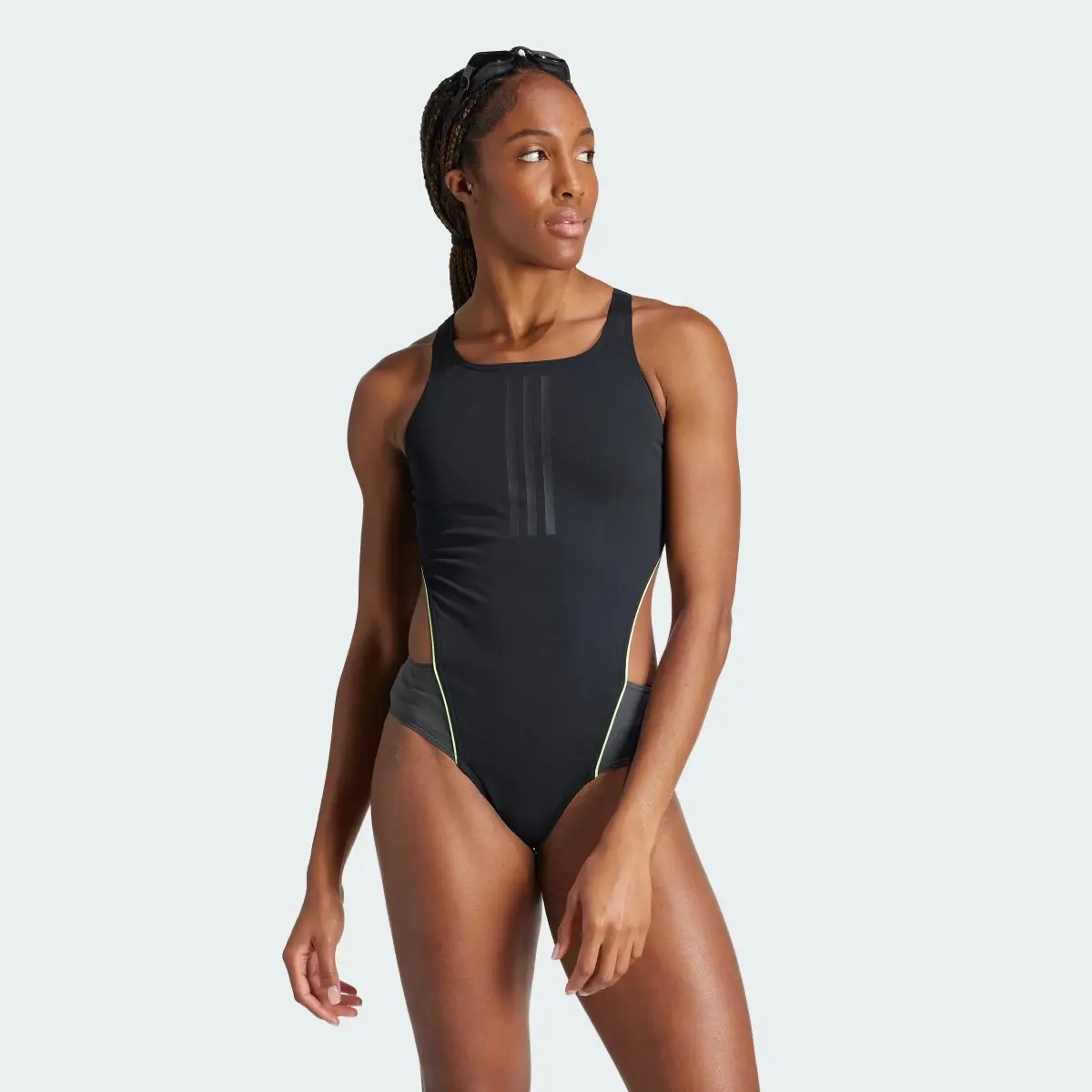 Adidas Ripstream 3-Stripes Y-Back Swimsuit. 2
