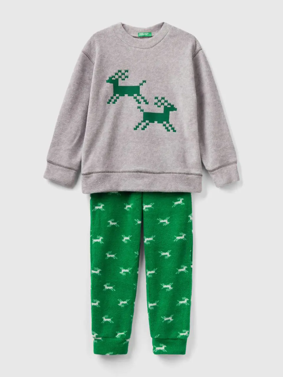 Benetton reindeer fleece pyjamas. 1