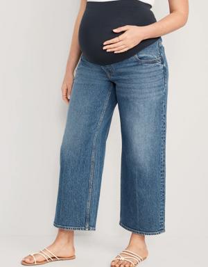 Maternity Full Panel Cropped Wide-Leg Jeans multi