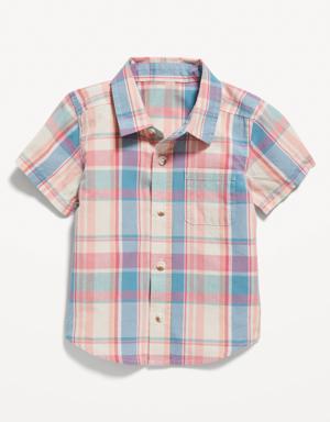 Old Navy Plaid Poplin Pocket Shirt for Toddler Boys multi