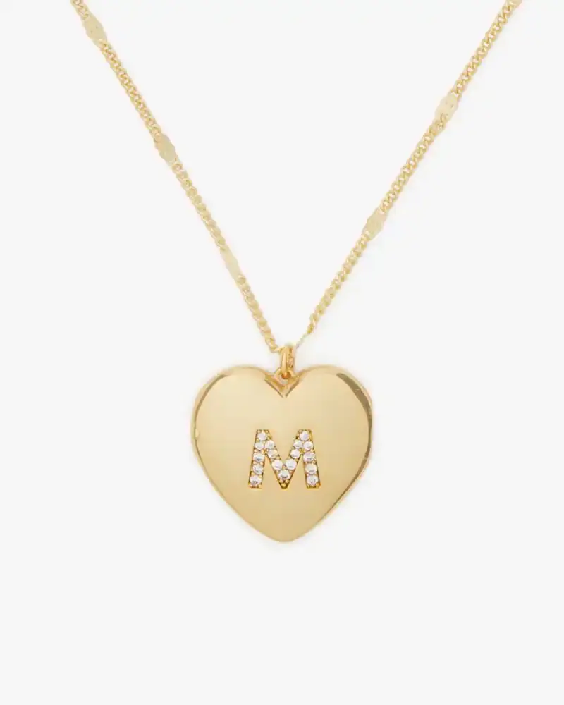 Kate Spade M Heart Letter Locket Necklace. 1