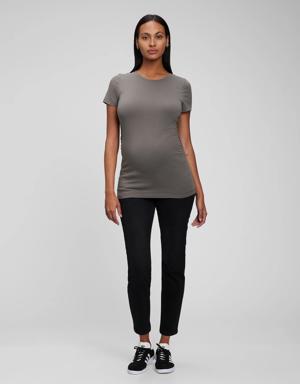 Gap Maternity Organic Cotton Vintage Crew T-Shirt gray