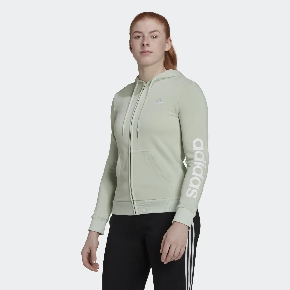 Adidas Essentials Logo Full-Zip Kapüşonlu Üst. 2