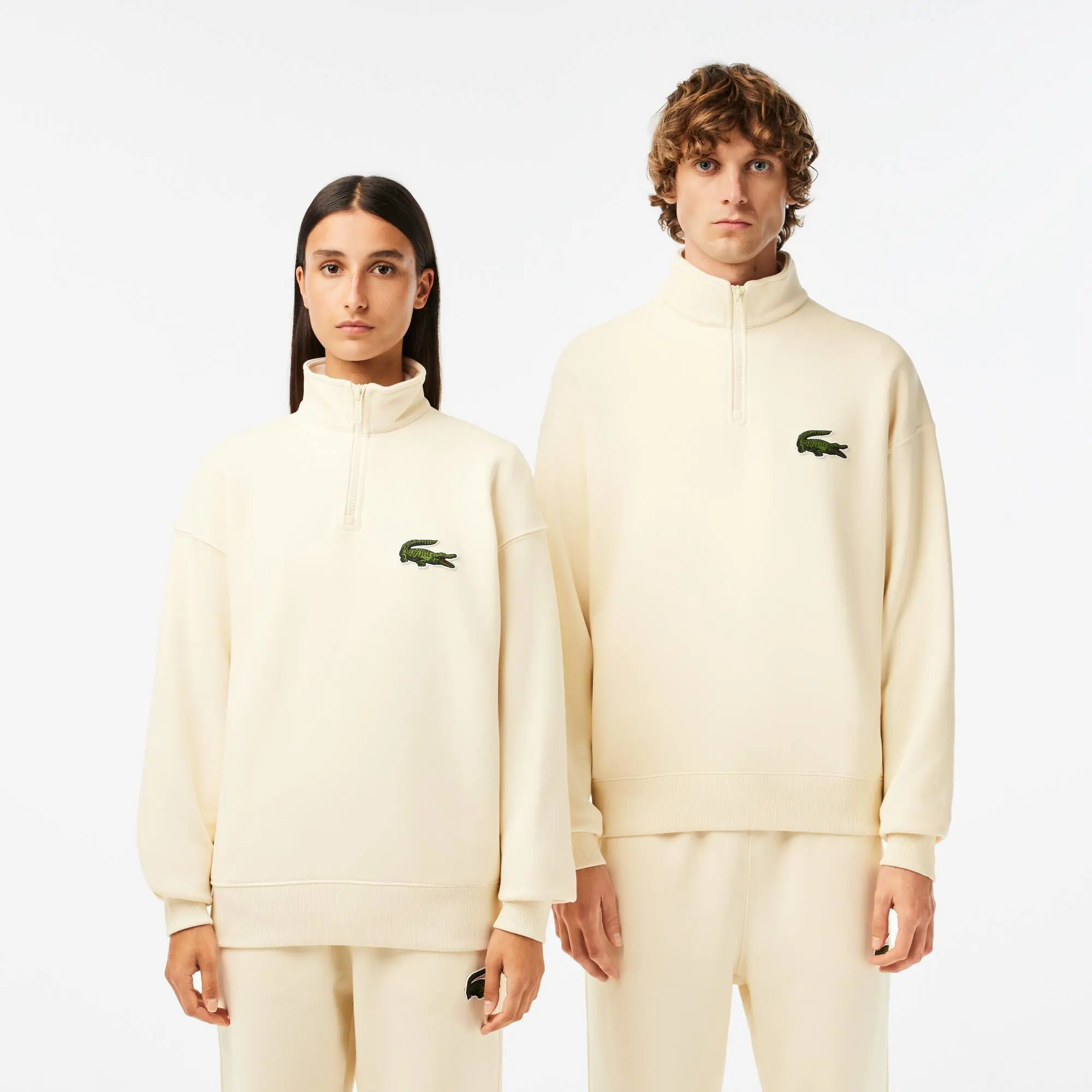 Lacoste Sweatshirt Jogger unisexe col montant zippé en coton biologique. 1