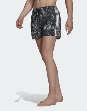 Very Short Length Color Maze CLX Swim Shorts