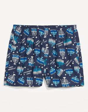 Printed Flannel Pajama Boxer Shorts for Men -- 3.75-inch inseam