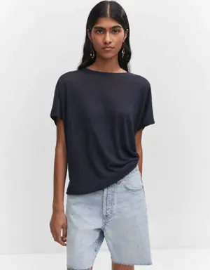 Mango Camiseta lino oversize