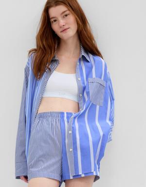 Poplin PJ Shirt blue