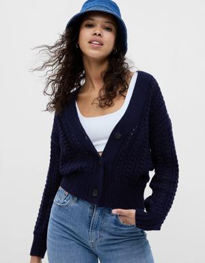 Gap Crochet Cardigan blue