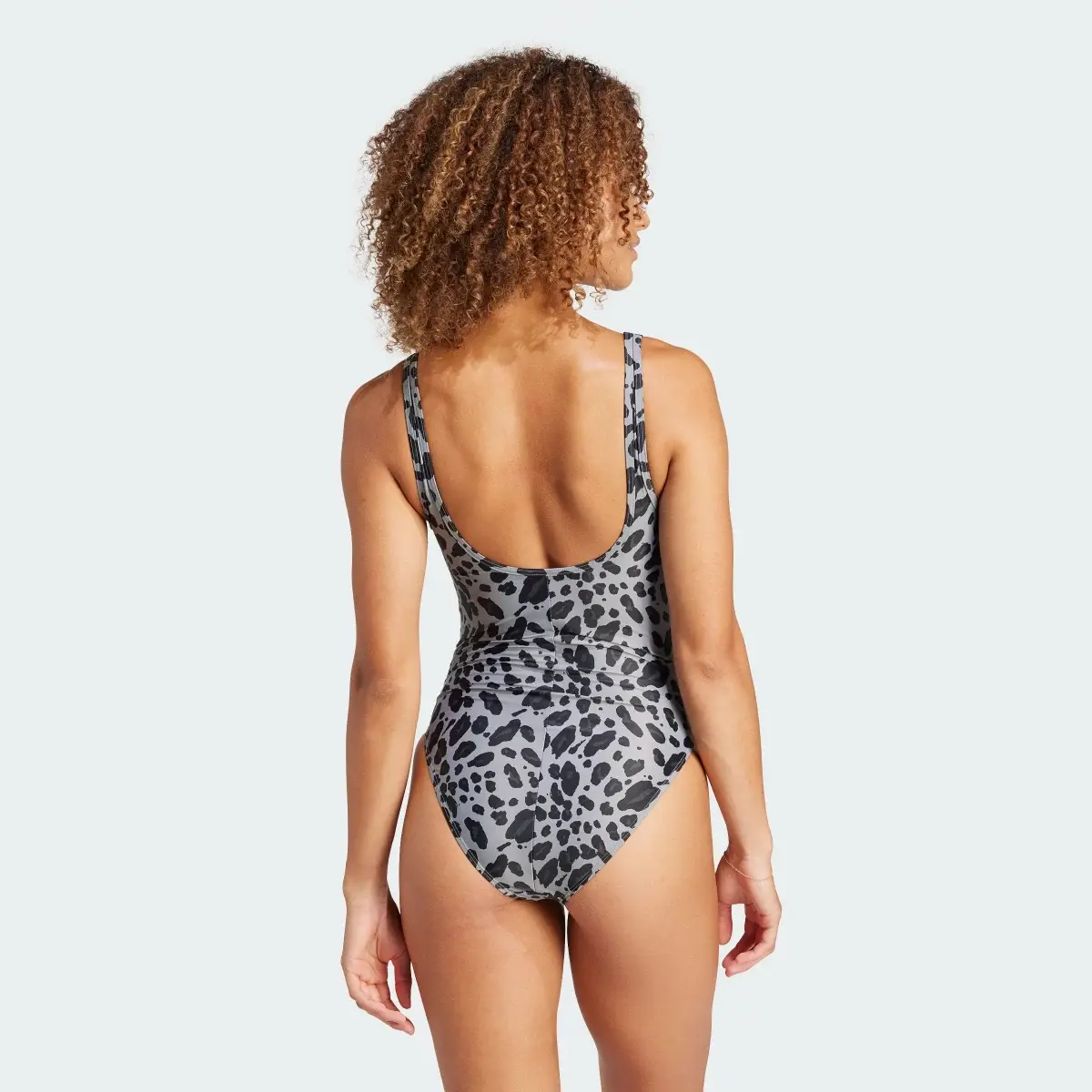 Adidas Essentials Animal Print U-Back Swimsuit. 3