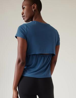 Athleta Air Out Cinch Tee blue