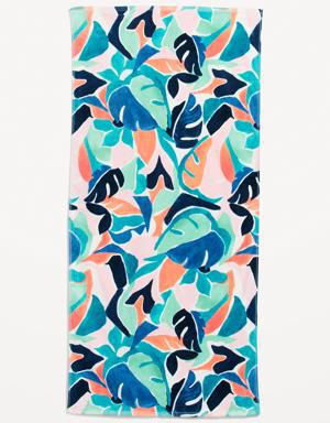 Printed Loop-Terry Beach Towel for the Family purple