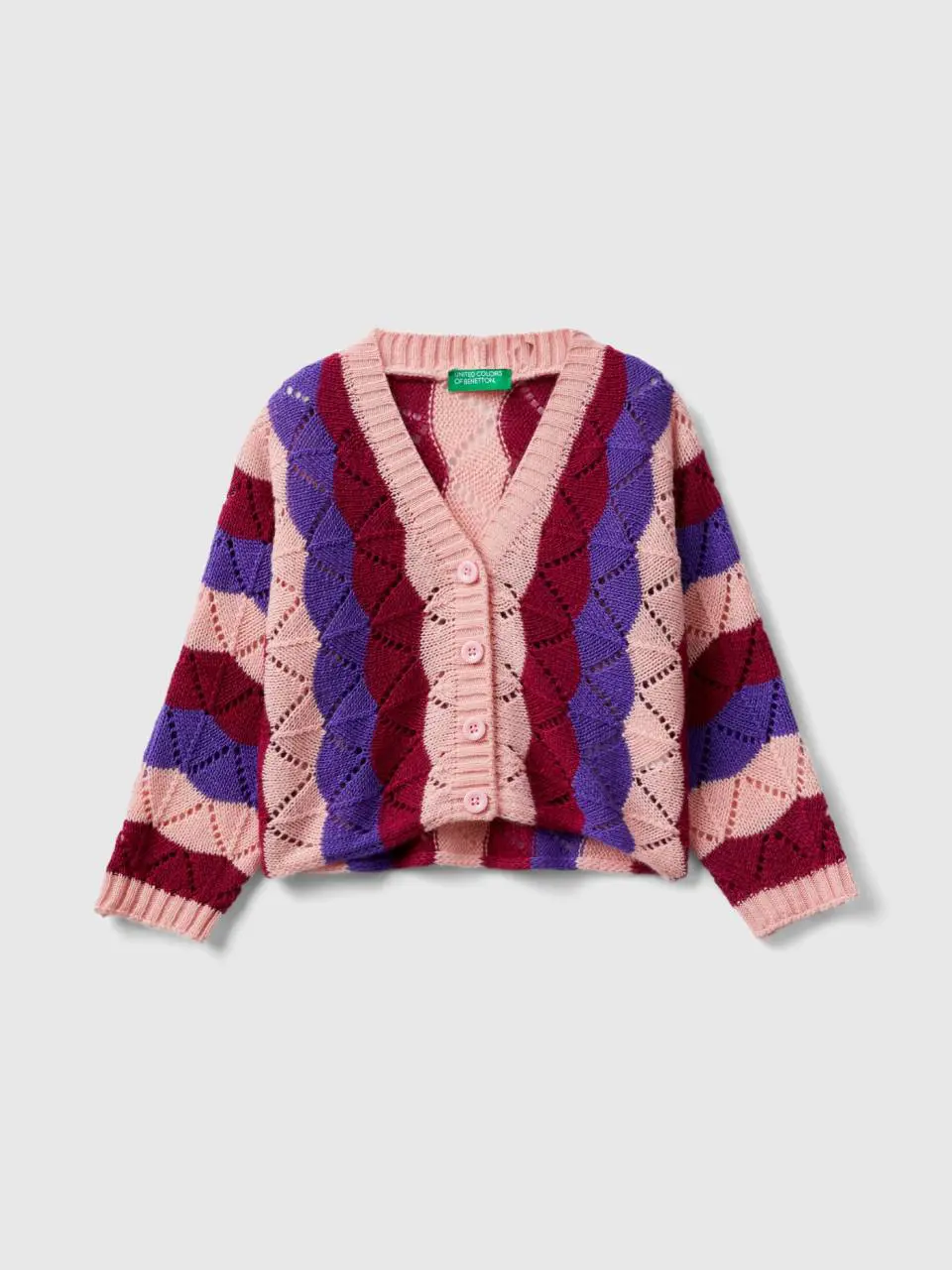 Benetton multicolor cardigan in wool blend. 1