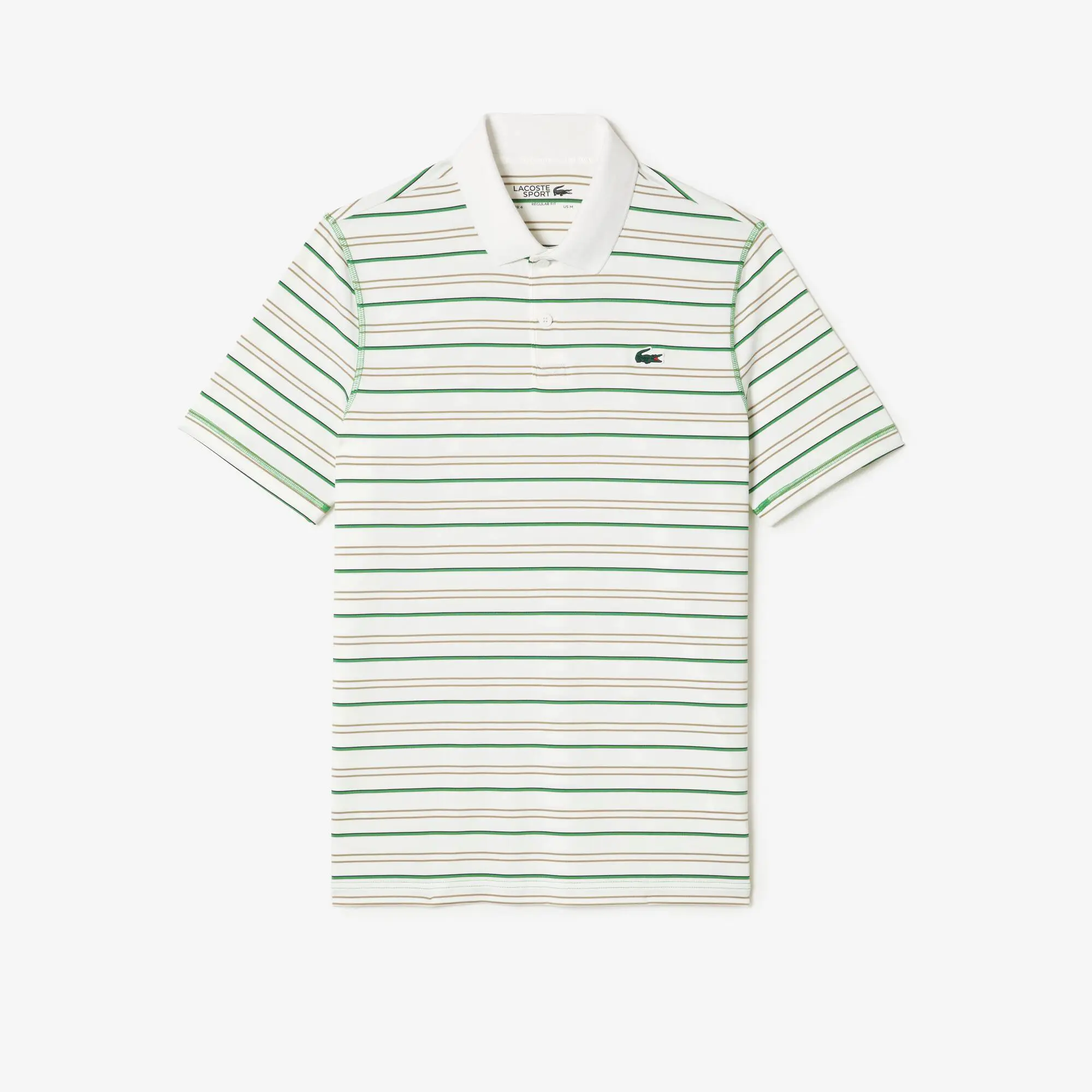 Lacoste Men’s Lacoste Golf Recycled Polyester Stripe Polo Shirt. 2