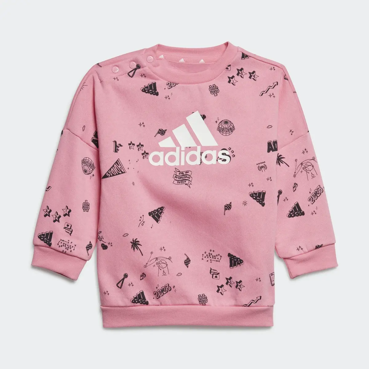 Adidas Brand Love Crew Sweatshirt Set Kids. 3