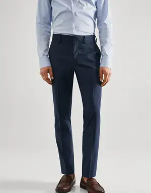 Super slim fit printed suit pants