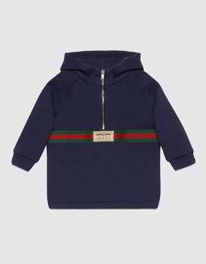Baby cotton jacket with Gucci label