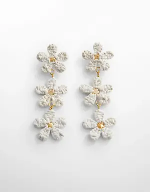 Flowers raffia earrings