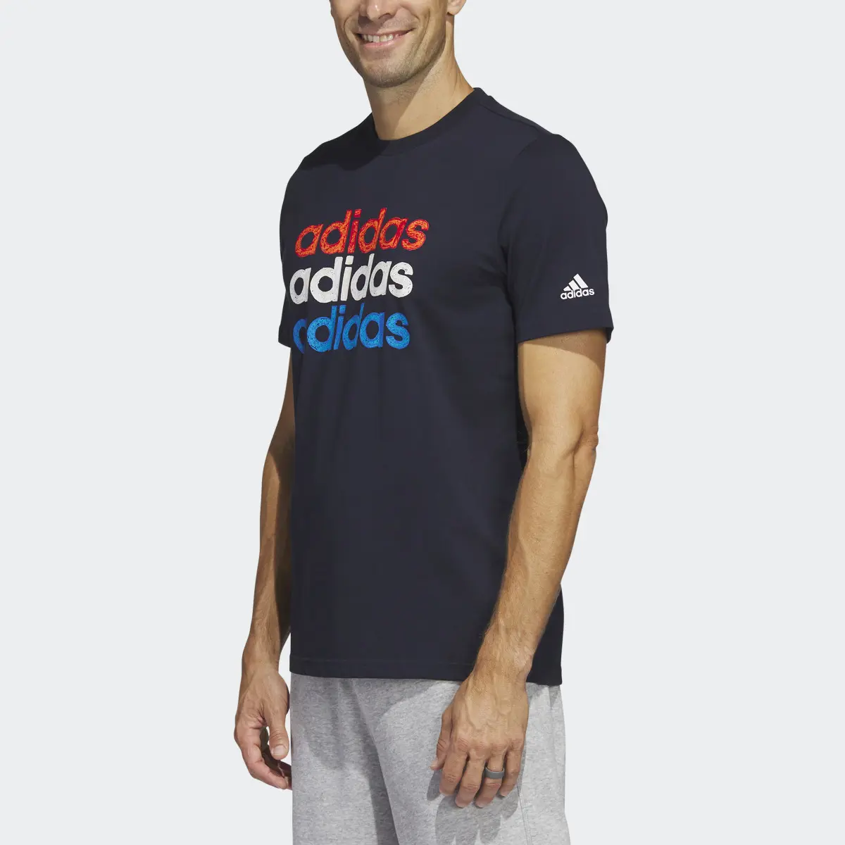 Adidas Multi Linear Sportswear Graphic Tee (Short Sleeve). 1