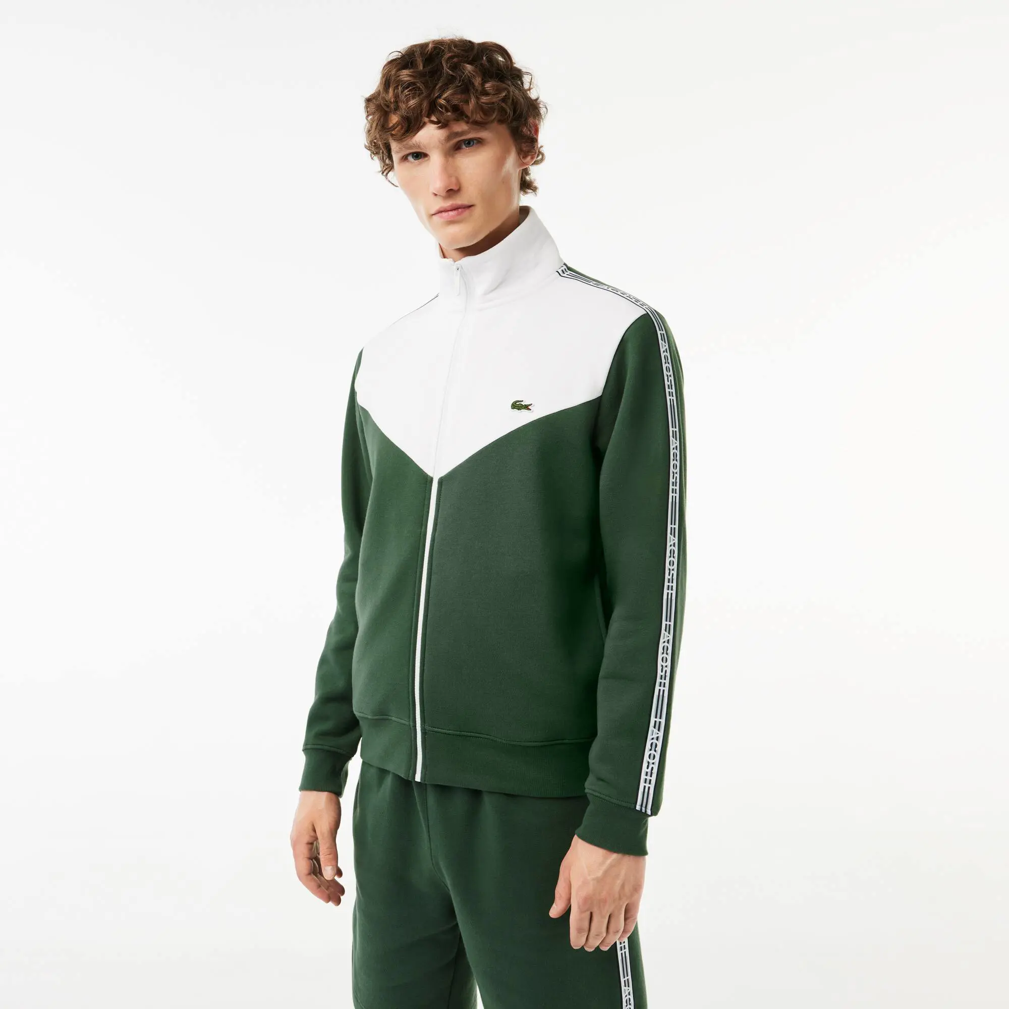 Lacoste Sudadera Jogger de hombre Lacoste classic fit color block con cremallera. 1