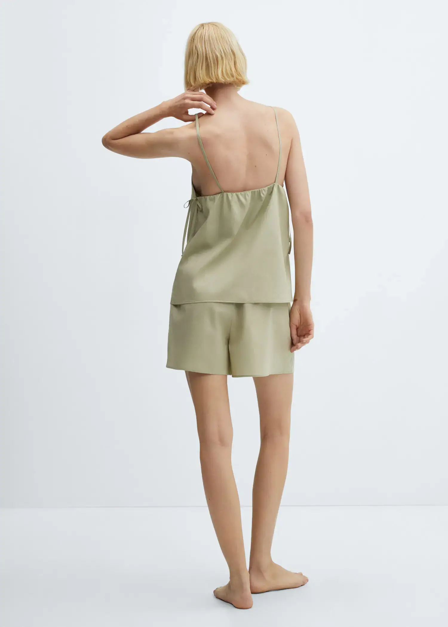 Mango Cotton pyjama shorts with elastic waist. 3
