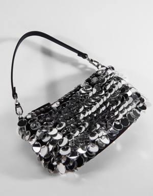 Sequin handbag with mirror detail