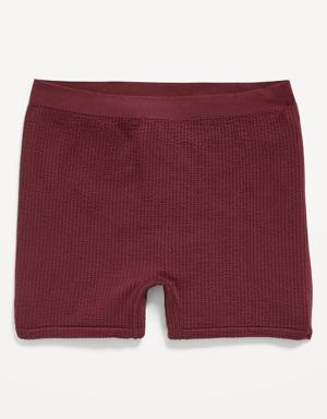 High-Waisted Seamless Waffle-Knit Boyshort Boxer Briefs for Women -- 2-inch inseam