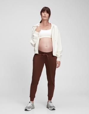 Maternity Brushed Jersey Under-Belly Joggers red