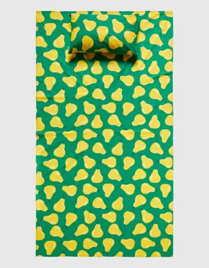 green single sheet set with pear pattern