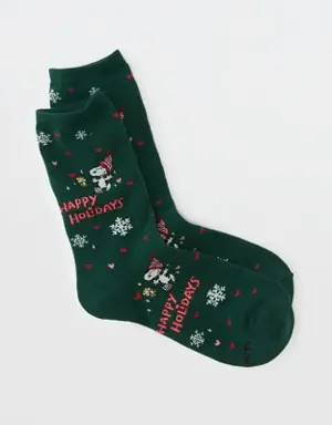 Peanuts Happy Holidays Crew Socks