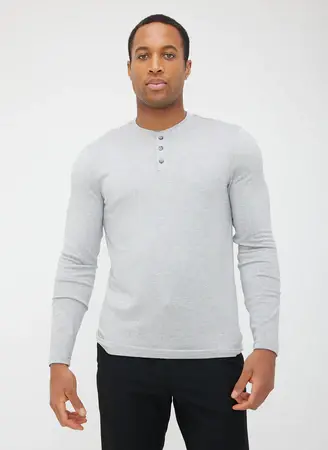 Kit And Ace BFT Long Sleeve Henley. 1